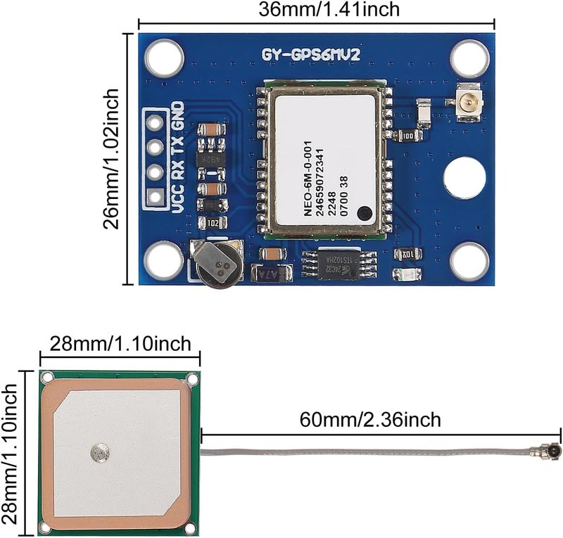 Coliao 4pcs GY-NEO6MV2 NEO-6M GPS Module NEO6MV2 with Flight Control EEPROM MWC APM2.5 Large Antenna for EEPROM APM 2.5 - Image 3